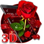 3d valentine love rose theme android application logo